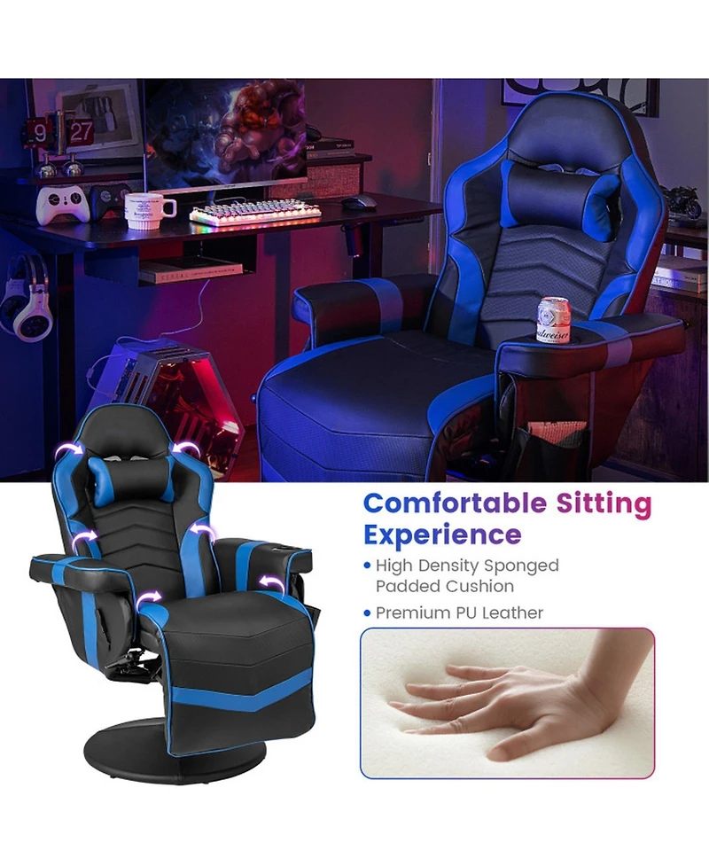 Gouun Massage Video Gaming Recliner Chair with Adjustable Height and Footrest