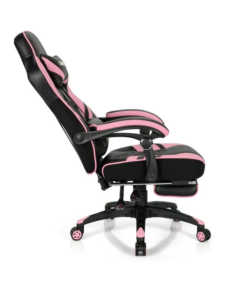 Gouun Adjustable Gaming Chair with Retractable Footrest and Headrest