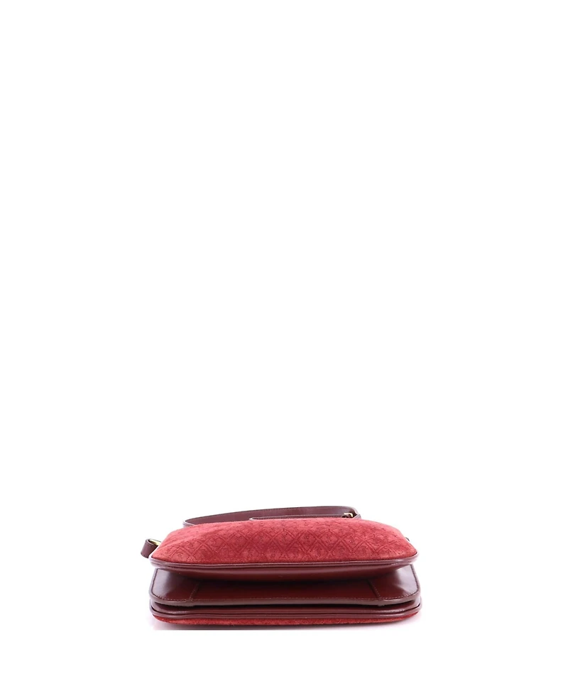 Pre-Owned Saint Laurent Small Zip Crossbody Bag Monogram All Over Suede