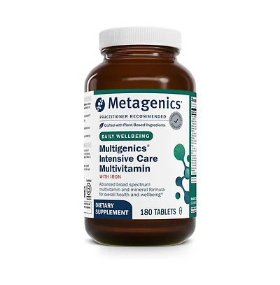 Metagenics Multigenics Intensive Care Multivitamin with Iron High Absorption Formula With Vitamin C, Folate, Zinc, Quercetin 180 Tablets