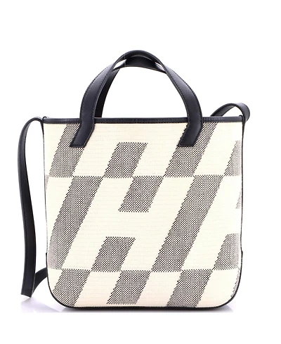 Pre-Owned HERMES Cabas H en Biais Tote Canvas with Leather