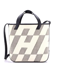 Pre-Owned HERMES Cabas H en Biais Tote Canvas with Leather