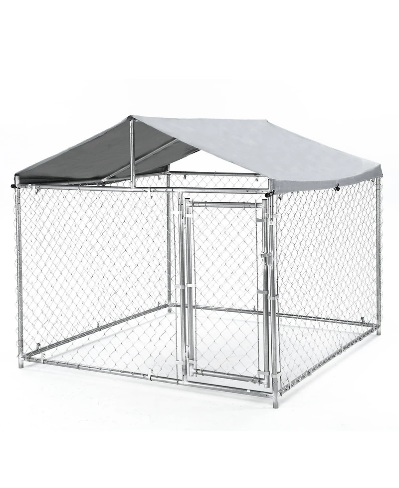 homfan Outdoor Large Kennel, 80x80x70 Inch Heavy Duty Pet Enclosure with Roof for Patio Shelter for Dogs, Chickens, or Cats