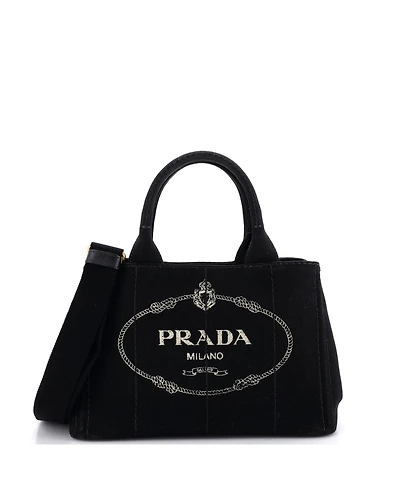 Pre-Owned Prada Mini Canapa Convertible Tote Canvas