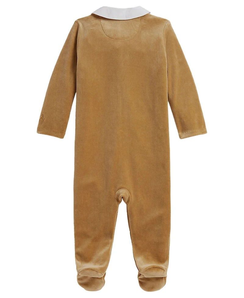 Polo Ralph Lauren Baby Boys' Embroidered Velour Footed Coverall