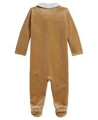 Polo Ralph Lauren Baby Boys' Embroidered Velour Footed Coverall