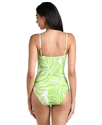 La Blanca Women's Serene Palm Non-Removable Cups One-Piece Swimsuit