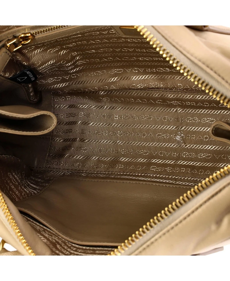 Pre-Owned Prada Medium Re-Edition 1978 Bauletto Bag Re-Nylon with Saffiano Leather