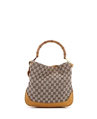 Pre-Owned Gucci Small Diana Bamboo Shoulder Bag Gg Canvas