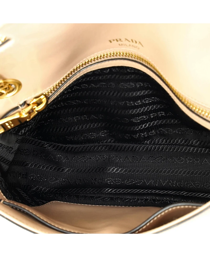 Pre-Owned Prada Small Pattina Flap Shoulder Bag Saffiano Leather