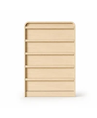 homfan Modern Arched 5-Drawer Dresser, 45" Tall Freestanding Storage Chest with Large Drawers, Mdf Construction, Bedroom and Living Room
