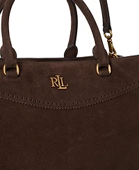 Lauren Ralph Suede Marcy Large Satchel Handbag