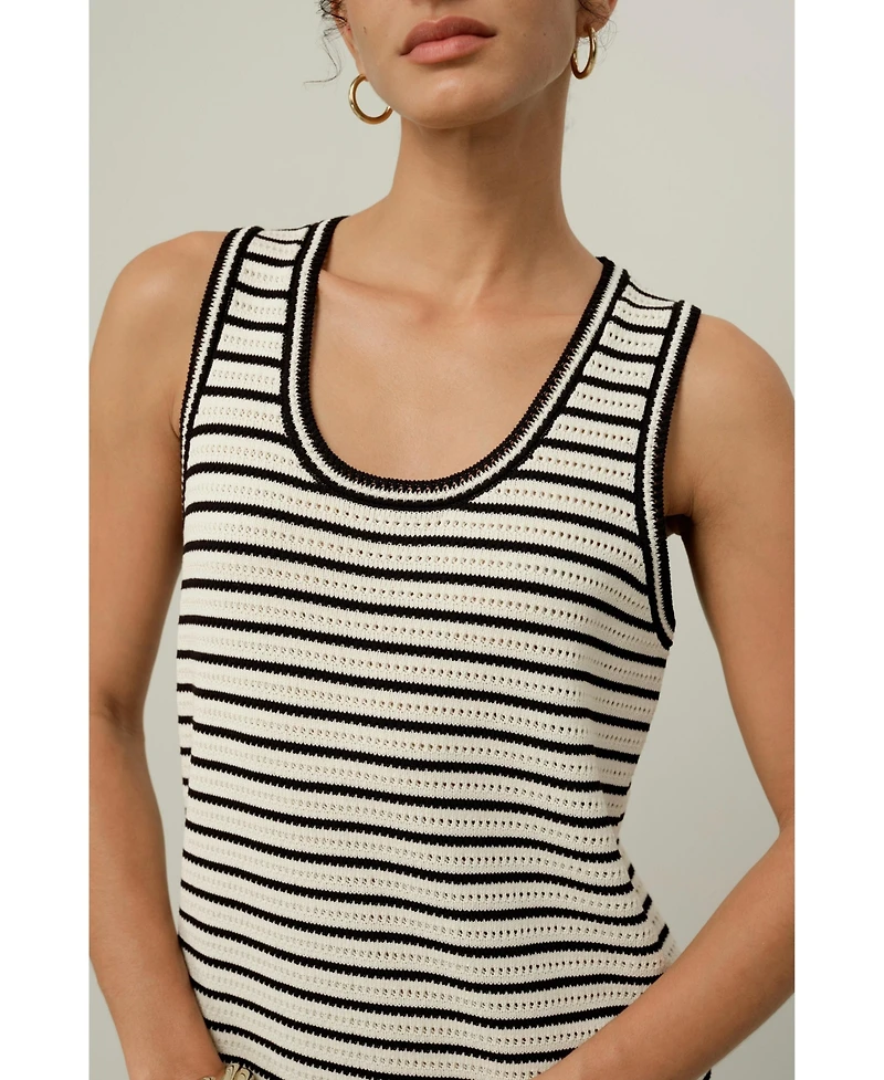 Lilysilk Women's Toscana Striped Pointelle Dress