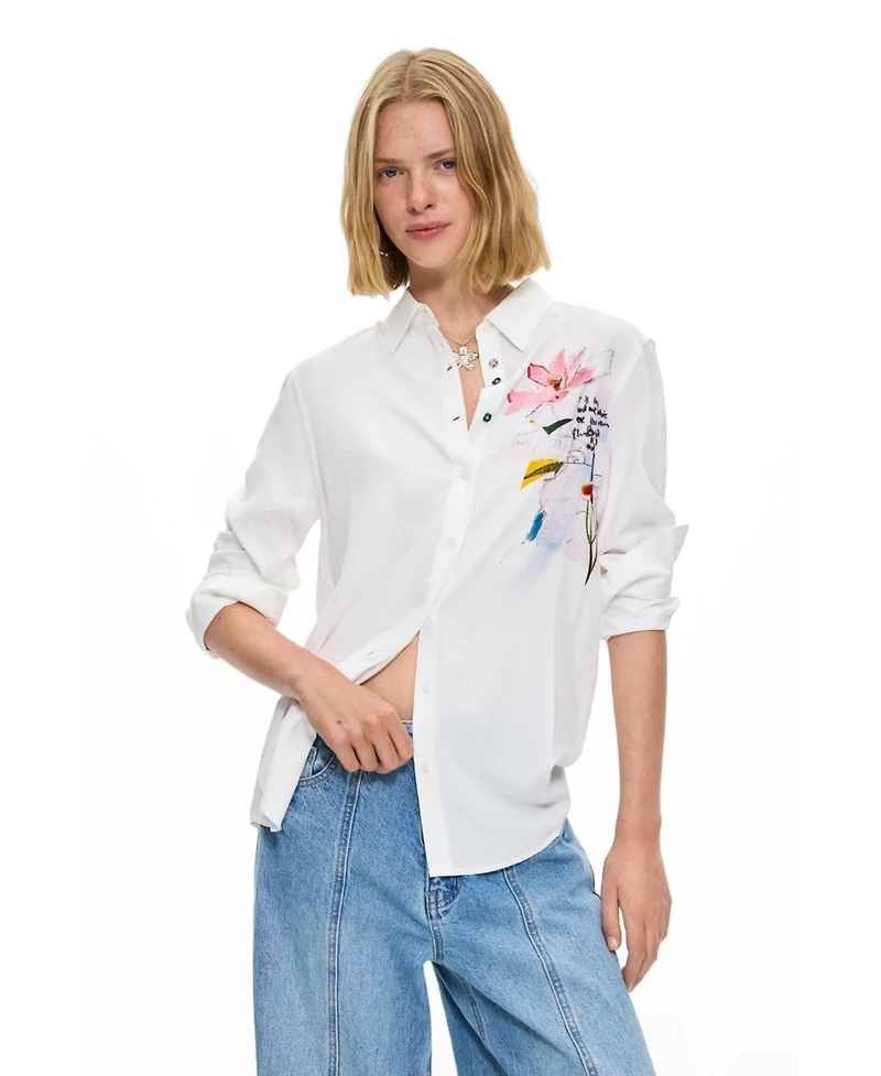 Desigual Women's Embroidered floral shirt
