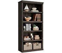 homfan 5-Tier Bookcase, 31.5" Tall Open Shelf with Mdf/Pb and Iron Frame, Farmhouse Storage for Living Room and Office