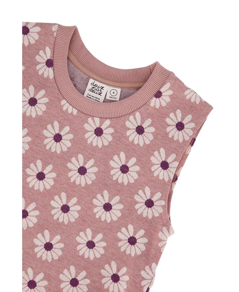 Deux par Little and Big Girl 6-12 Jacquard Vest Printed Flowers