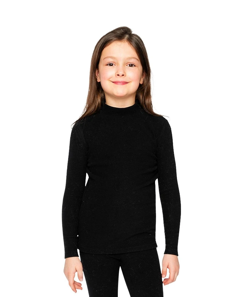 Deux par Big Girls 6-14 Brushed Rib Mock Neck Top