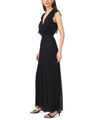 Msk Women's Surplice Flutter Sleeve Smocked Waist Jumpsuit