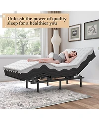 homfan Twin Adjustable Bed Frame, Wireless Remote, Memory Function, Head and Foot Lift Incline for Lying Reading Watching Tv Fatigue Backache