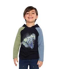 Deux par Deux Little Boys 6- 12 Raglan Hooded T-Shirt