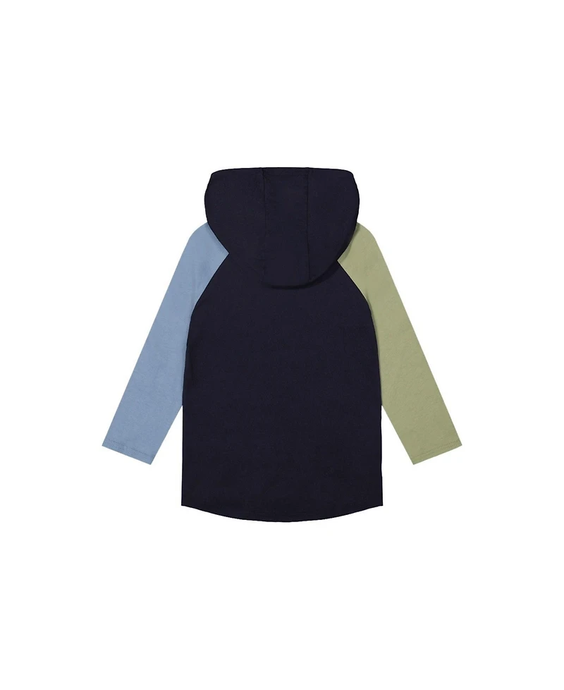 Deux par Deux Little Boys 6- 12 Raglan Hooded T-Shirt