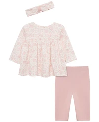 Little Me Baby Girls' Stencil Tunic Top, Leggings and Headband, 3-Piece Set