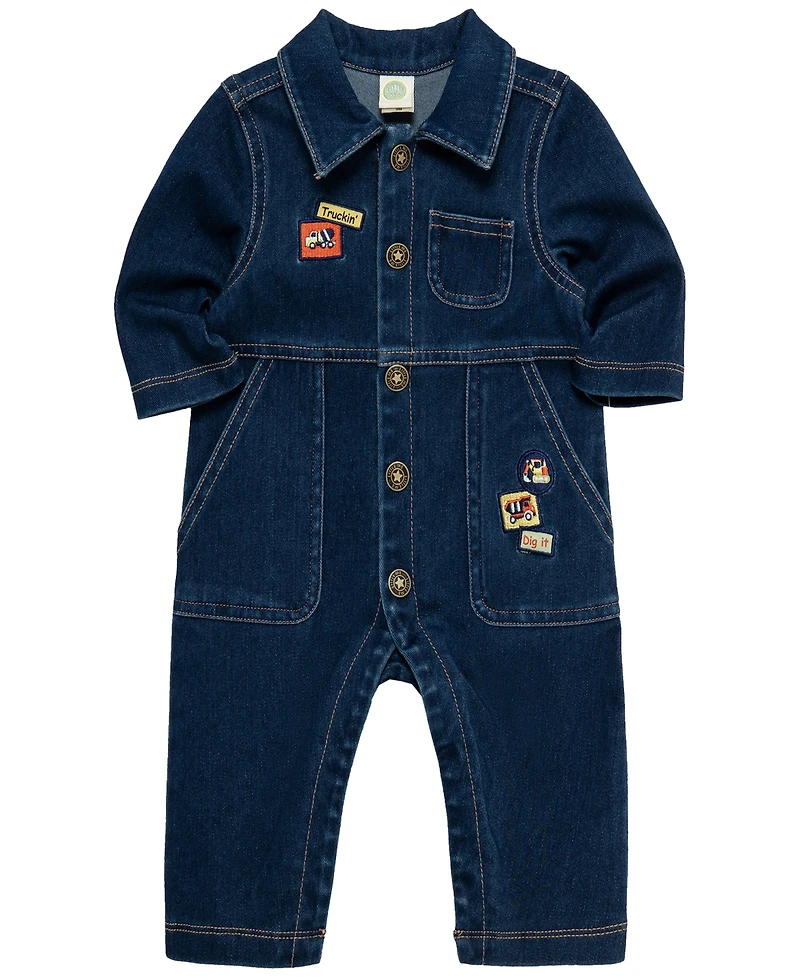 Little Me Baby Boys' Construction Crew Denim Coverall