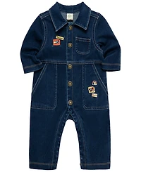 Little Me Baby Boys' Construction Crew Denim Coverall