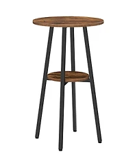 Slickblue 2-Tier Round Bar Table with Storage Shelf for Compact Living Spaces