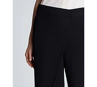 Kenneth Cole Women's High-Rise Asymmetric Crossover Wide-Leg Pants