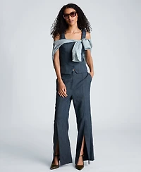 Kenneth Cole Women's Sleeveless Button-Front Bustier Vest