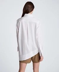 Kenneth Cole Women's Asymmetric-Hem Poplin Shirt