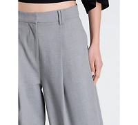 Kenneth Cole Women's High-Rise Accordion Side-Pleat Wide-Leg Pants, Regular And Plus