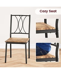 homfan Engineered Wood and Steel Dining Set, Ergonomic Padded Chairs, Space-Saving Easy-Clean Home Kitchen Furniture