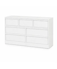 homfan 7-Drawer Wooden Storage Cabinet Wide Chest of Drawers with Large Storage for Bedroom, Farmhouse Organizer