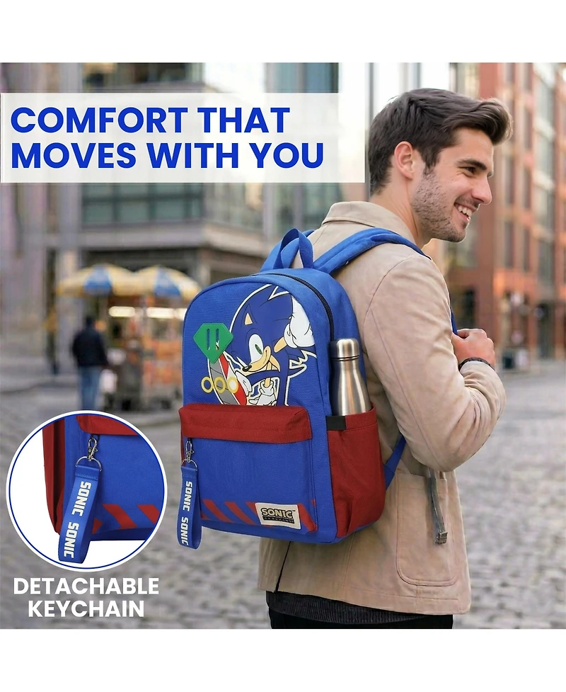 Sonic The Hedgehog Sonic Character Art 16.5 Inch Adult Backpack