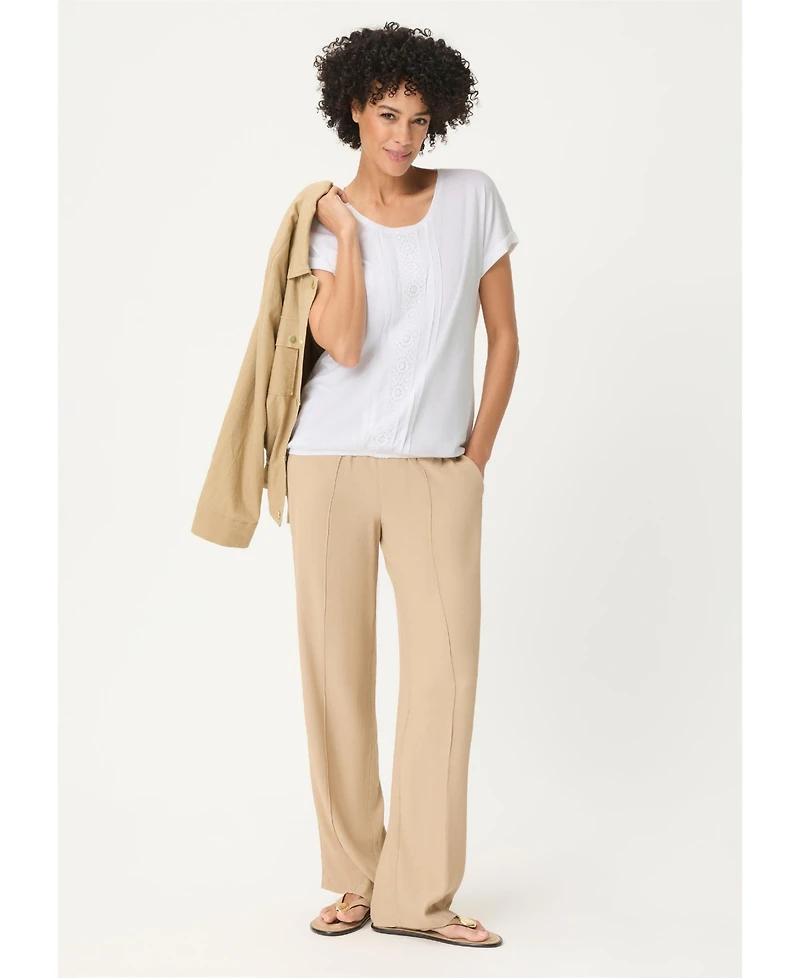 Olsen Women's Tonal Embroidered T-Shirt