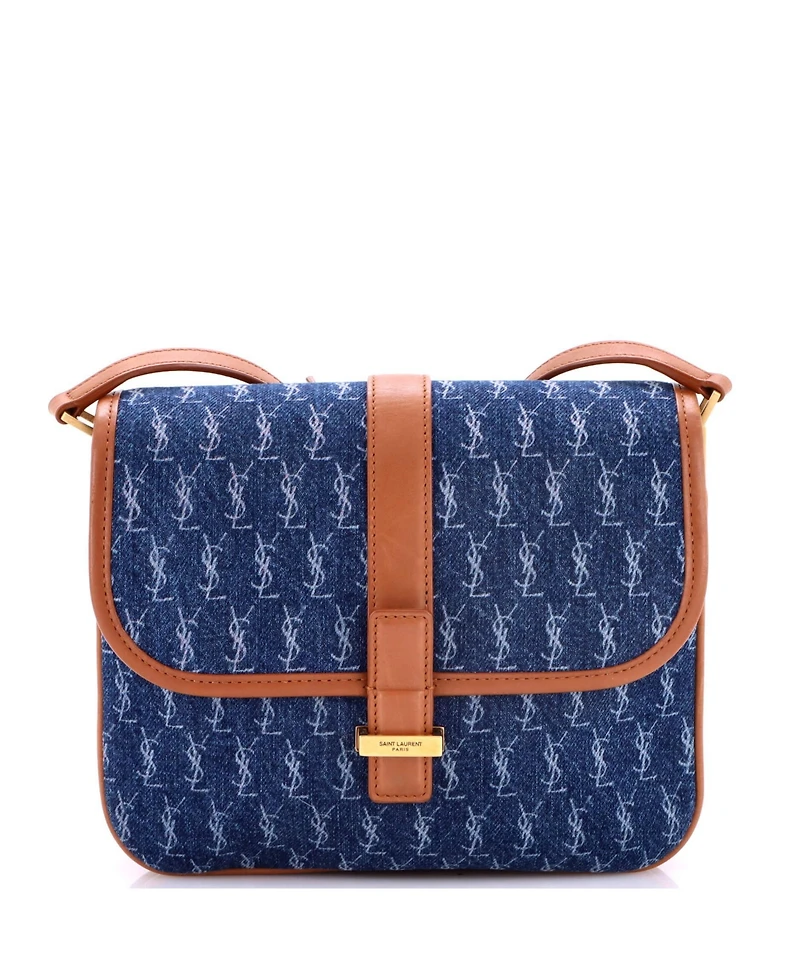 Pre-Owned Saint Laurent Small Le Monogramme Shoulder Bag Monogram All Over Denim