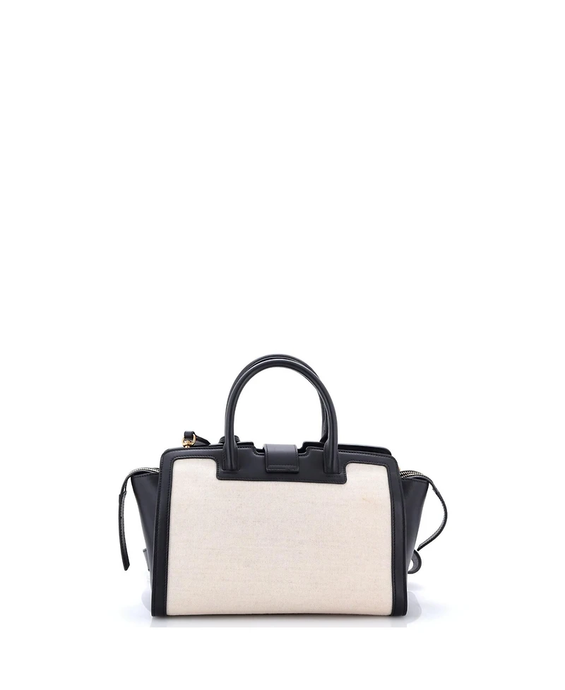 Pre-Owned Saint Laurent Baby Monogram Cabas Downtown Leather and Canvas