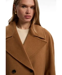 Karen Millen Women's Brushed Wool Double Breasted Short Coat
