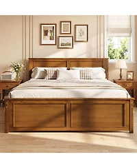 Slickblue Modern Full Size Wooden Bed Frame with Headboard