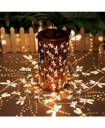 Cowin Solar Lanterns Outdoor Hanging Dragonfly Hollowed Out Metal Waterproof Garden Decor Light