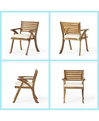 Asagikoiai 7-Piece Outdoor Patio Dining Set with 70" Acacia Wood Table and 6 Wicker Chairs