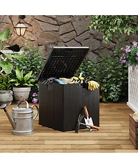 homfan 28 Gallon Resin Outdoor Storage Box - Weatherproof and Uv Resistant Deck