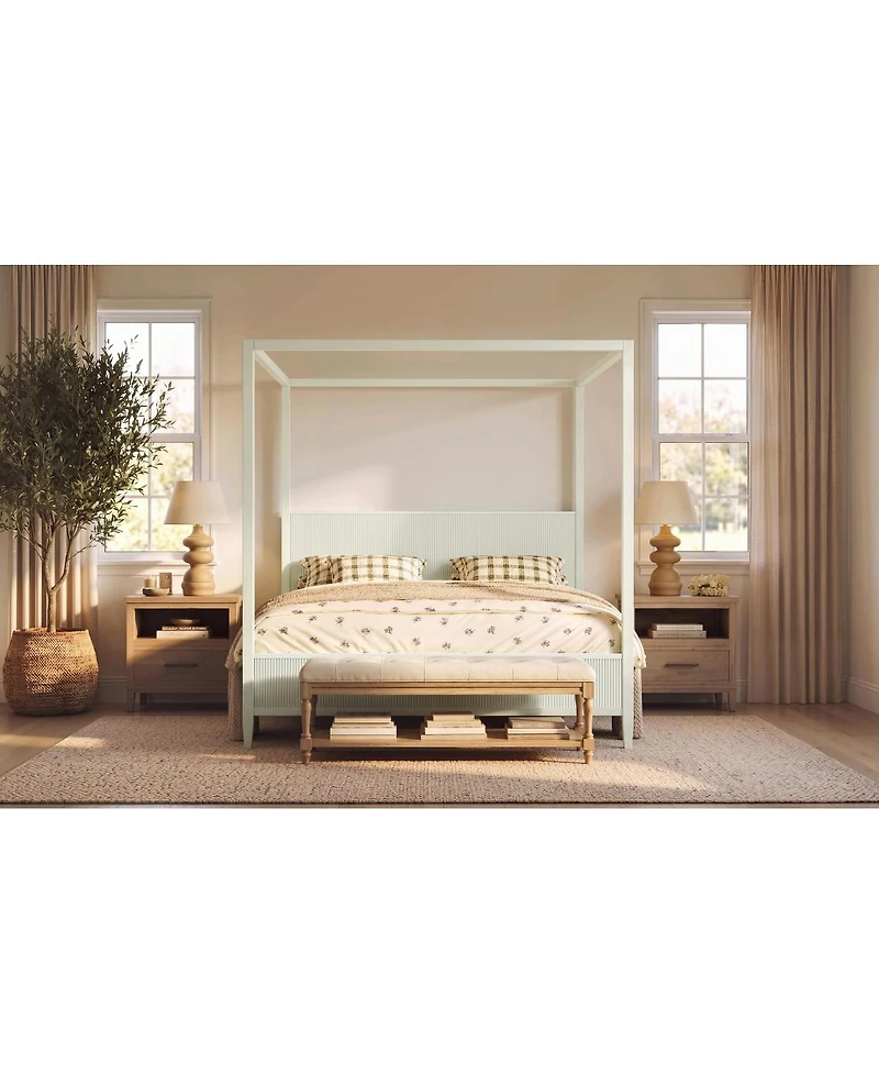 Streamdale Furniture King size Wooden Canopy Platform Bed with Support Slats