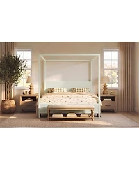 Streamdale Furniture King size Wooden Canopy Platform Bed with Support Slats