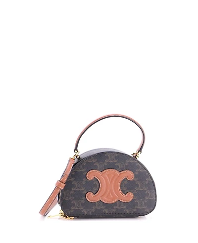 Pre-Owned Celine Half Moon Case Triomphe Coated Canvas with Leather