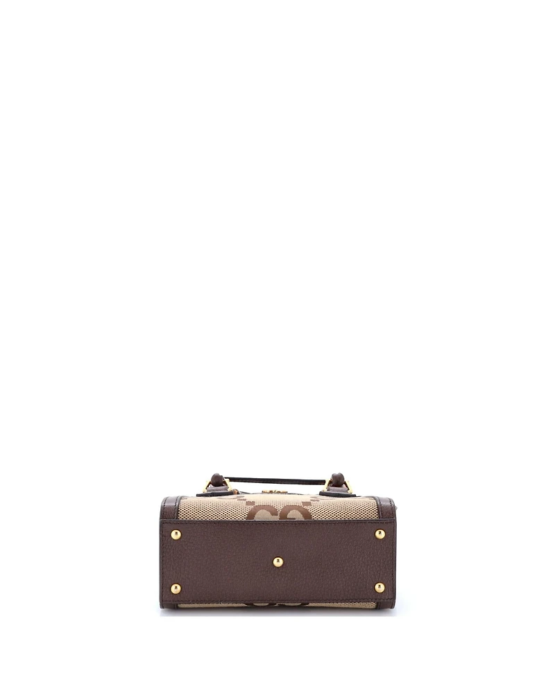 Pre-Owned Gucci Mini Diana Nm Bamboo Handle Tote Jumbo Gg Canvas