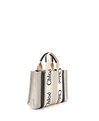 Pre-Owned Chloe Small Woody Tote Canvas with Leather
