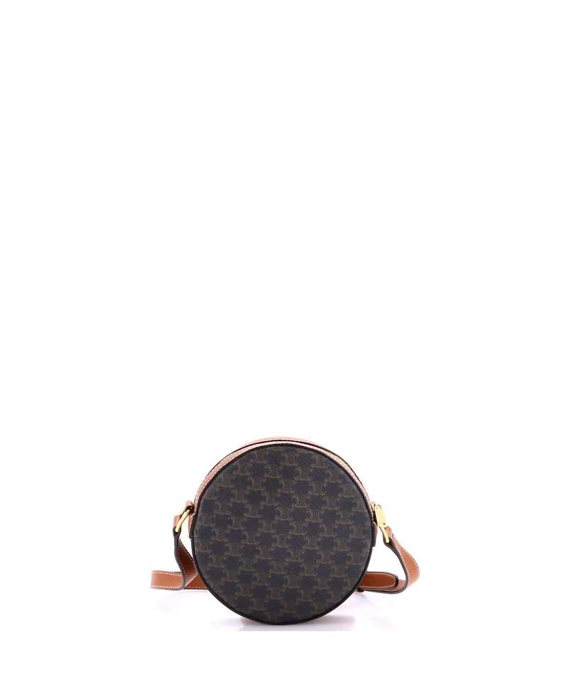 Pre-Owned Celine Round Purse on Strap Triomphe Coated Canvas